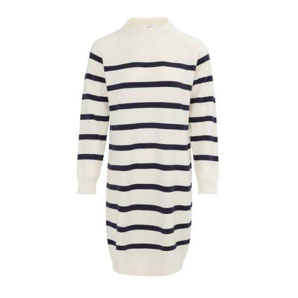 Miso Mock Neck Long Sleeve Knitted Jumper Dress - Multi