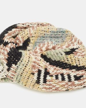 Missoni Beige Wool Knit Turban Beanie