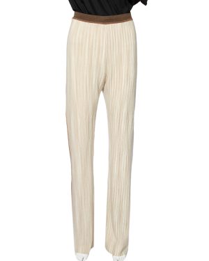 Missoni Beige Wool Side Stripe Detail Flared Leg Pants L