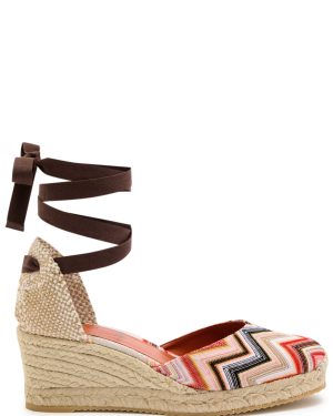 Missoni Eva 60 Zigzag Canvas Wedge Espadrilles - Black - 38 (IT38 / UK5)