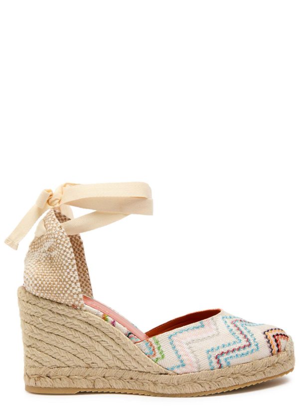 Missoni Eva 80 Zigzag Wedge Espadrilles - White And Blue - 41 (IT41 / UK8)