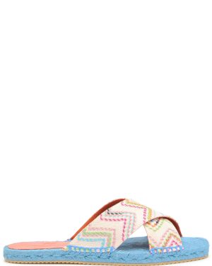 Missoni Harlow Zigzag Lam Espadrille Sliders - Blue - 36 (IT36 / UK3)