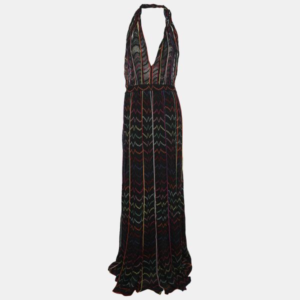 Missoni Multicolor Rayon Blend Knit Halter Dress L