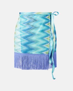 Missoni Zig Zag fringed wrap skirt