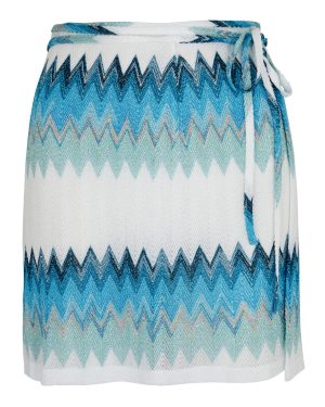 Missoni Zigzag Fine-knit Mini Wrap Skirt, Mini Wrap Skirt, White - L