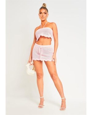 Missy Empire Knit Mini Skirt - Pink