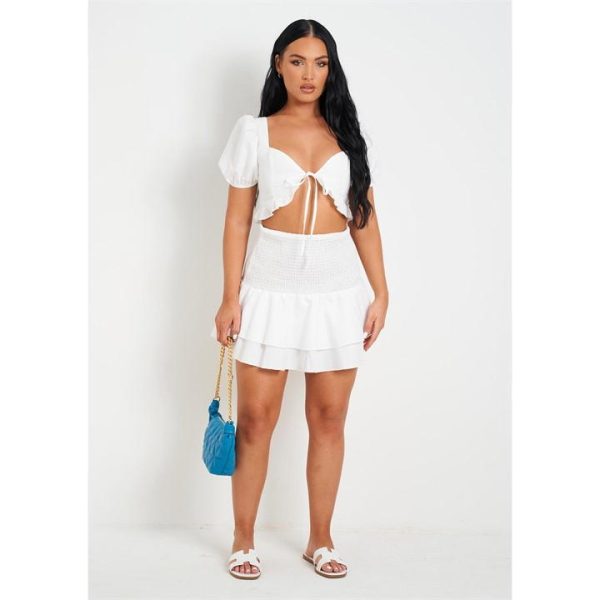 Missy Empire Layered Ruffle Hem Mini Skirt - White