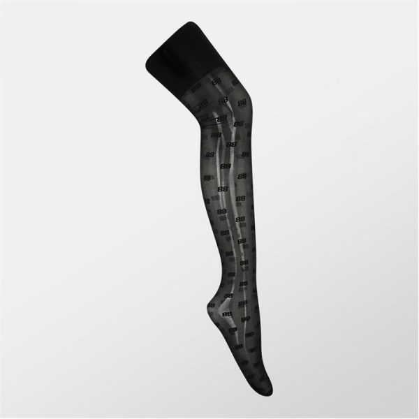 Missy Empire Patterned Print Tights - Black