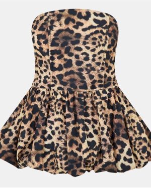 Missy Empire Puff Ball Bandeau Mini Dress Womens - Brown