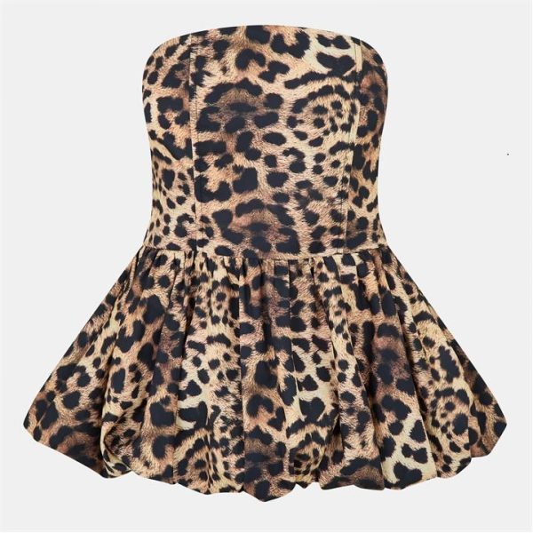 Missy Empire Puff Ball Bandeau Mini Dress Womens - Brown