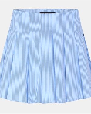 Missy Empire Stripe Pleated Mini Skirt Womens - Blue