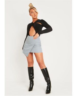 Missy Empire Tailor Mini Skirt - Grey