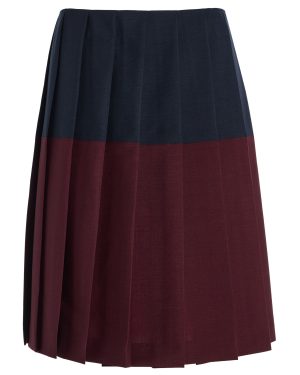 Miu Miu - Colorblocked Pleated Wool Midi Skirt - Multi - IT 40 - Moda Operandi