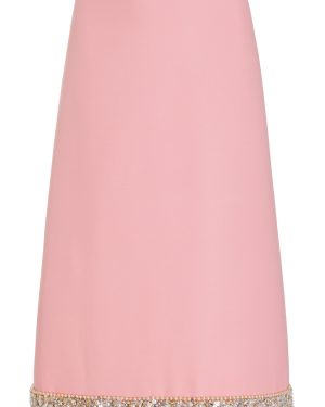 Miu Miu - Embellished Cady Midi Skirt - Pink - IT 38 - Moda Operandi