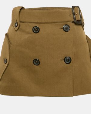 Miu Miu Green Wool Button Detail Mini Skirt S