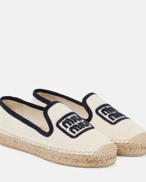 Miu Miu Logo embroidered drill espadrilles