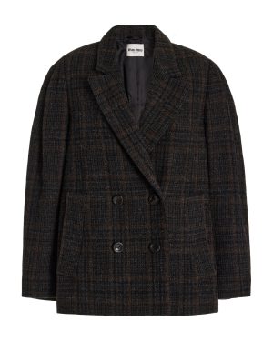 Miu Miu - Oversized Plaid Double-Breasted Blazer - Plaid - IT 42 - Moda Operandi