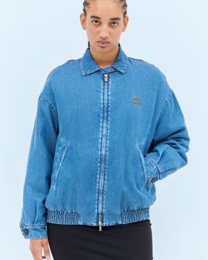 Miu Miu Padded Denim Jacket - Woman Jackets Blue It - 42