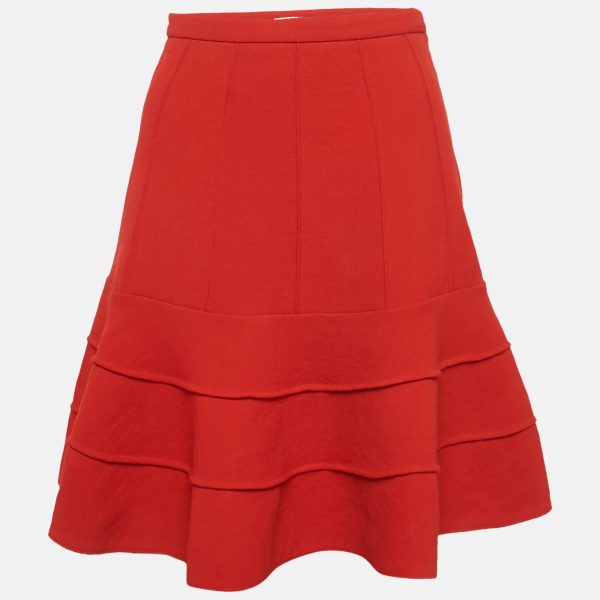 Miu Miu Red Wool Mini Skirt S