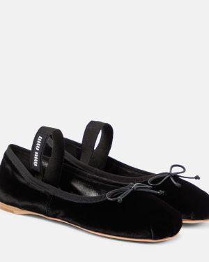 Miu Miu Velvet ballet flats