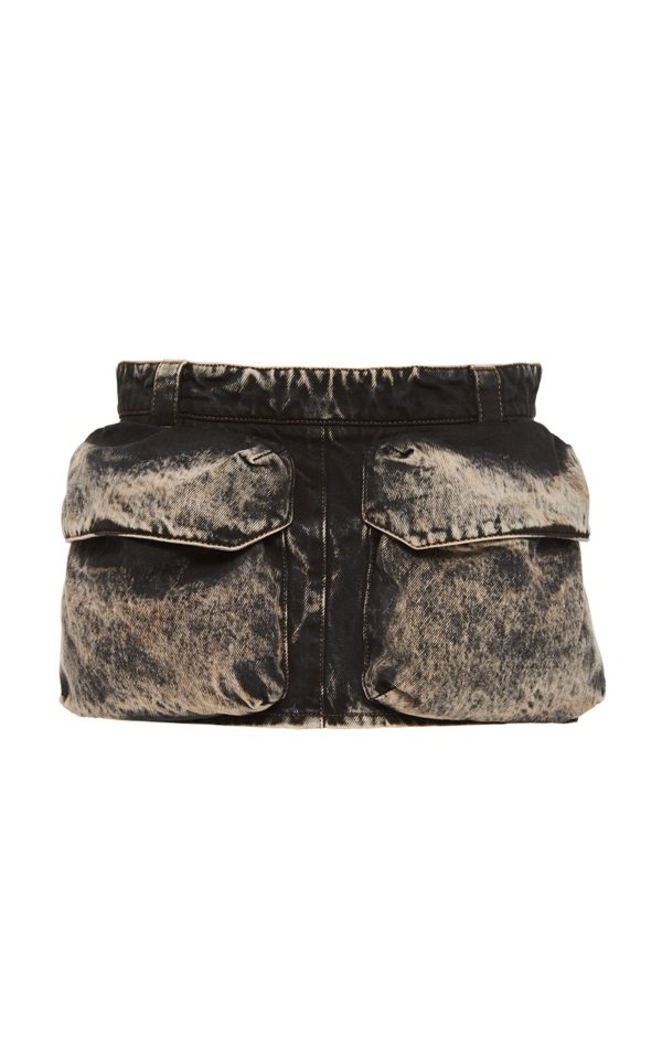 Miu Miu - Washed-Denim Mini Skirt - Black - IT 38 - Moda Operandi