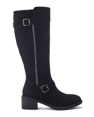 Moda in Pelle Senlis Black Suede Boots