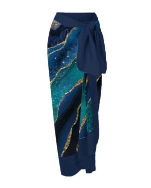 (Molan skirt, M) 2024 one-piece swimsuit bikini suit conservative belly-covering beach skirt chiffon wrap skirt hot spring swimsuit