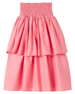 Molo Brenna shirred tiered cotton skirt