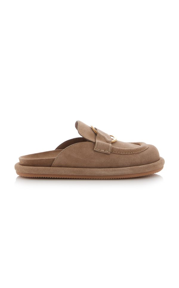 Moncler - Bell Suede Mules - Tan - IT 38 - Moda Operandi