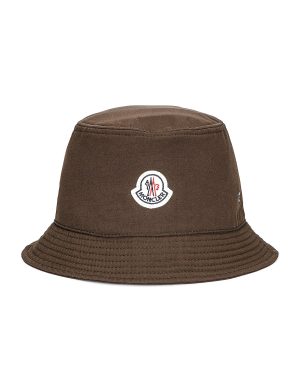 Moncler Bucket Hat in Military Green - Army. Size L (also in M, S).