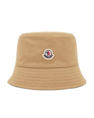 Moncler Bucket Hat in Warm Beige - Beige. Size L (also in M, S).