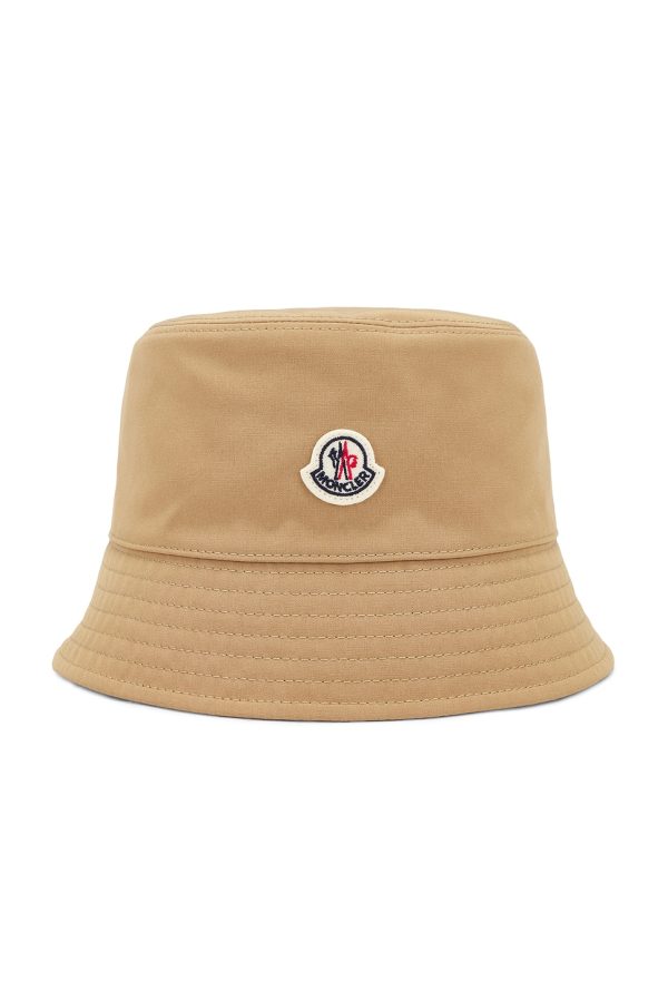 Moncler Bucket Hat in Warm Beige - Beige. Size L (also in M, S).