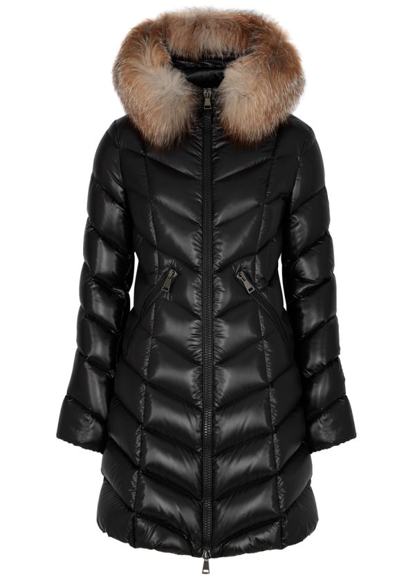 Moncler Fulmarus Shearling-trimmed Quilted Shell Coat - Black - 3 (UK 14 / L)