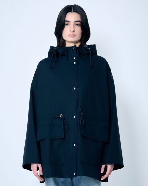 Moncler Gaillion Short Parka Jacket - Woman Jackets Navy 1