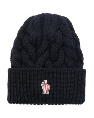 Moncler Grenoble - Cable Knit Beanie - Black - OS - Moda Operandi
