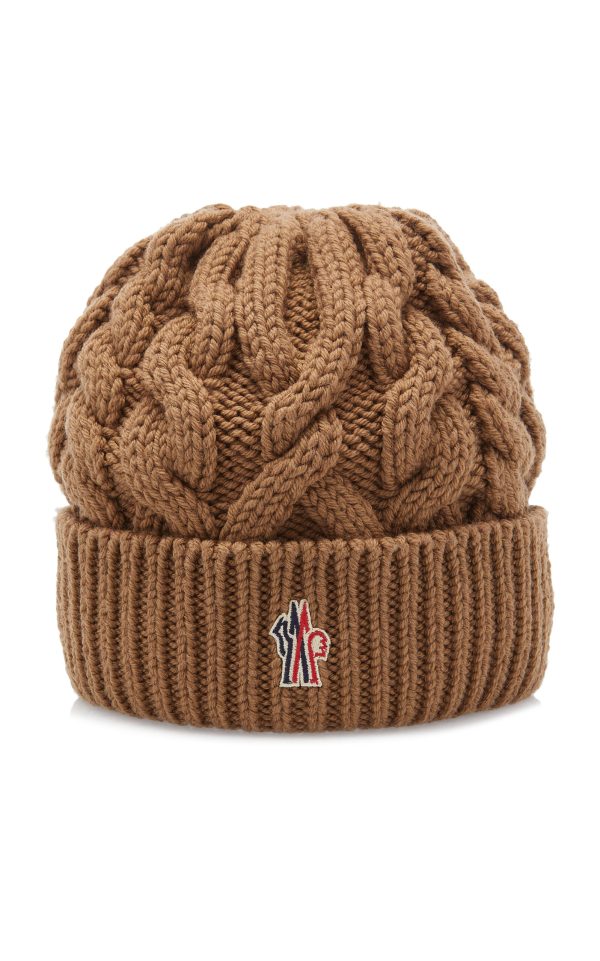Moncler Grenoble - Cable Knit Beanie - Brown - OS - Moda Operandi