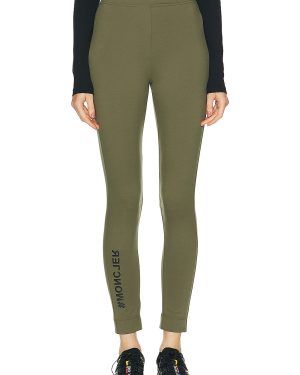 Moncler Grenoble Leggings in Olive Green - Army. Size L (also in ).