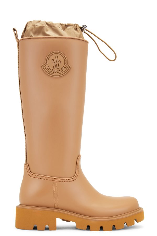 Moncler Kickstream Knee High Rain Boot in Camel - Brown. Size 38 (also in 39, 41).
