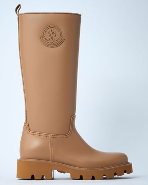 Moncler Kickstream Rain Boots - Woman Boots Brown Eu - 36