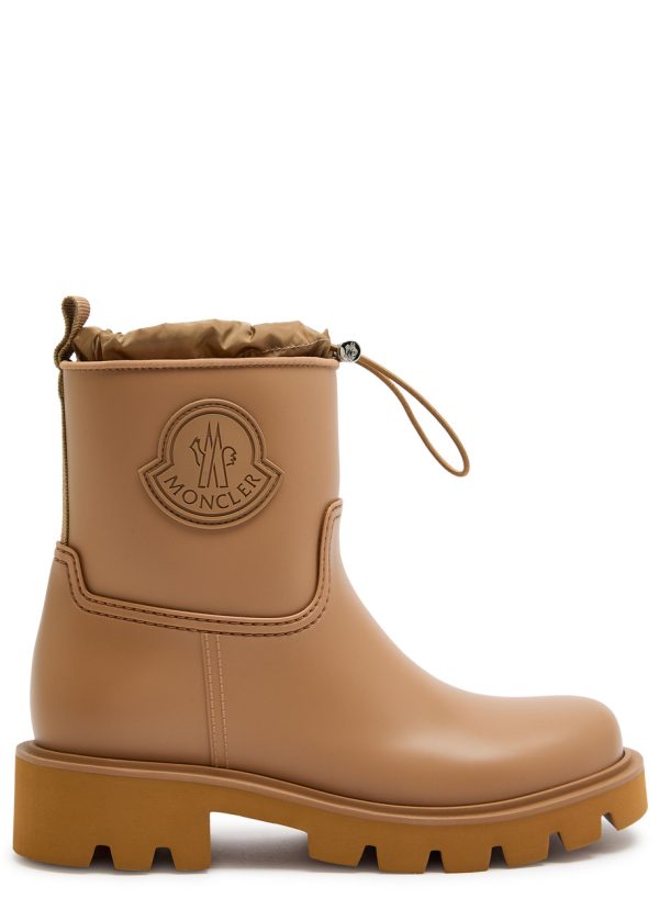 Moncler Kickstream Rubber Wellington Ankle Boots - Beige - 37 (IT37 / UK4)