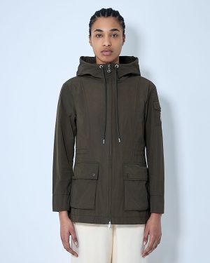 Moncler Leandro Short Parka Jacket - Woman Jackets Beige 1