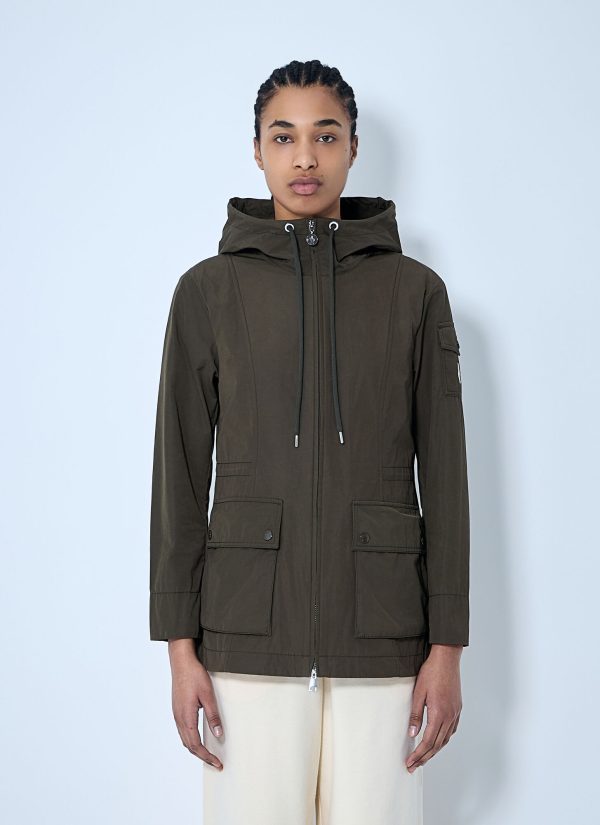 Moncler Leandro Short Parka Jacket - Woman Jackets Beige 1