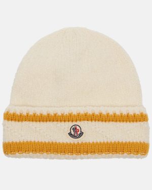 Moncler Logo striped wool-blend beanie