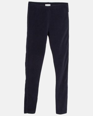 Moncler Navy Blue Velvet Knit Leggings 12 Yrs