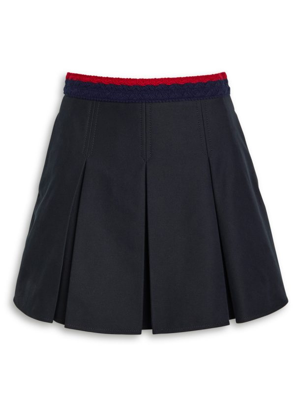 Moncler Pleated Stretch-cotton Mini Skirt - Navy - 42 (UK10 / S)
