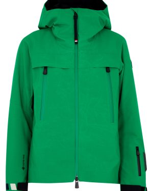 Moncler Women's Small Green Chanavay Hooded Gore-tex Jacket - Waterproof & Lightly Padded - 0 (UK 8 / S)