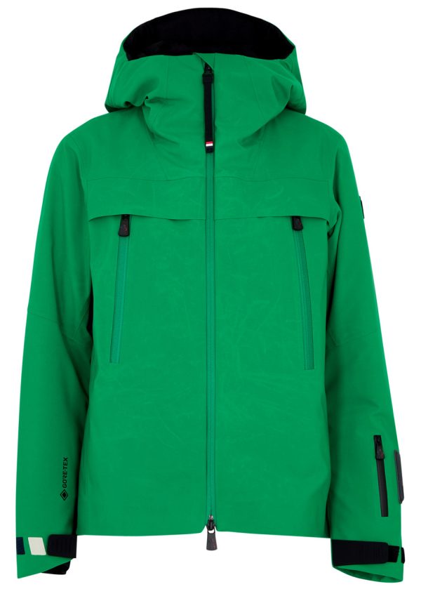 Moncler Women's Small Green Chanavay Hooded Gore-tex Jacket - Waterproof & Lightly Padded - 0 (UK 8 / S)