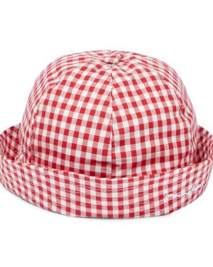 Monnalisa Baby gingham cotton sun hat