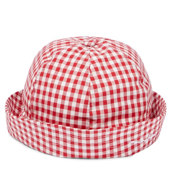 Monnalisa Baby gingham cotton sun hat