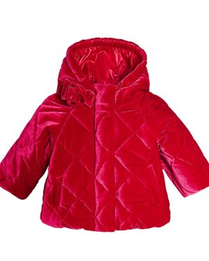 Monnalisa Baby quilted velvet jacket